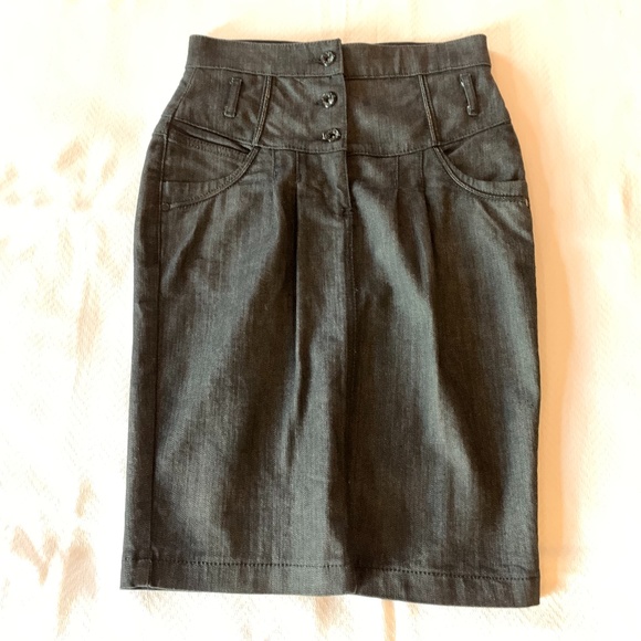 Mexx High Waist Jean Skirt, Size 34, Black Jean - Picture 3 of 13